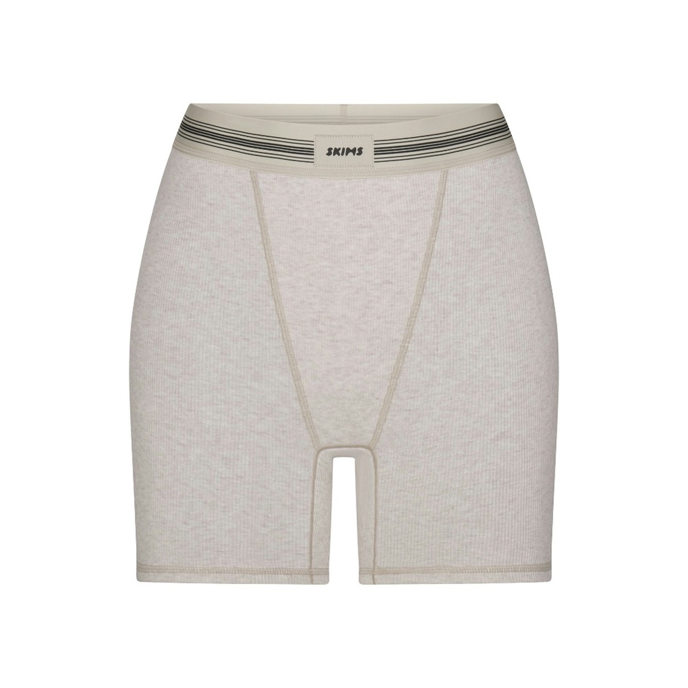 Skims Cotton Rib Boxer Health Oatmeal Multi Size Small.